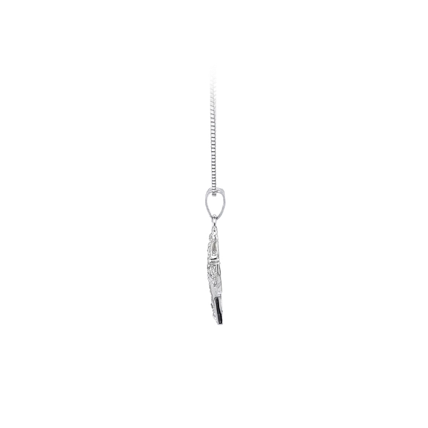 Mặt dây chuyền thánh giá với đá zircon trắng và vàng trắng