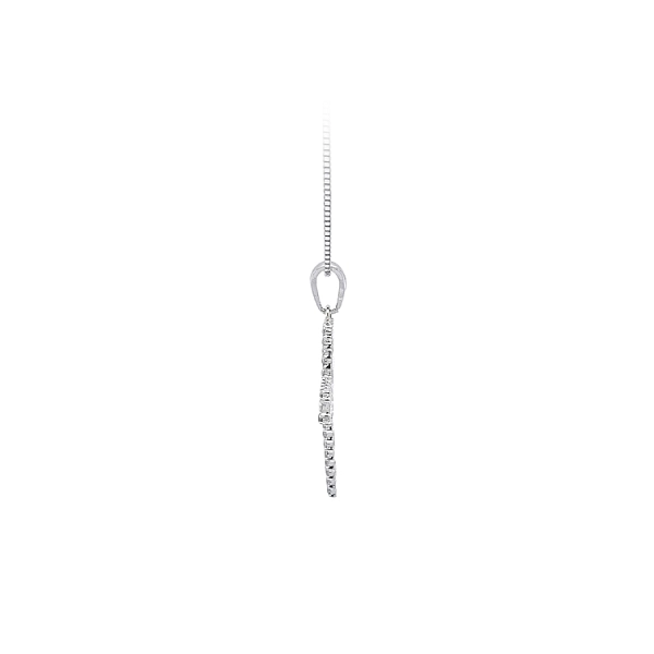 Mặt dây chuyền thánh giá với đá zircon và vàng trắng