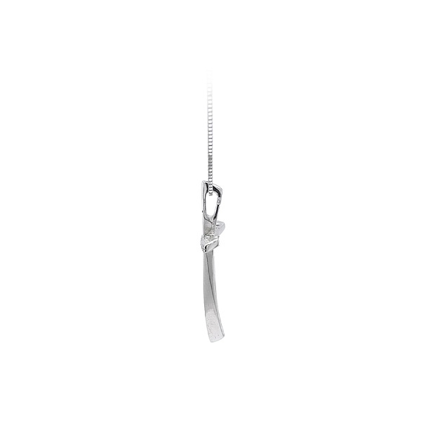 Mặt dây chuyền hình thánh giá với đá zircon trắng và vàng trắng