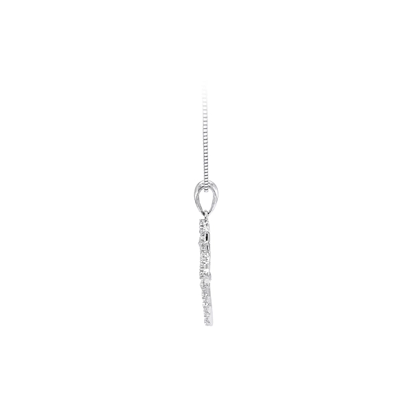 Mặt dây chuyền thánh giá với đá zircon trắng và vàng trắng