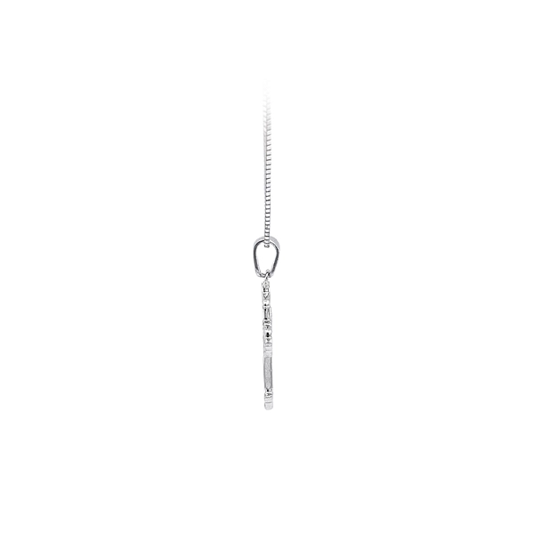 Mặt dây chuyền thánh giá với đá zircon trắng và vàng trắng