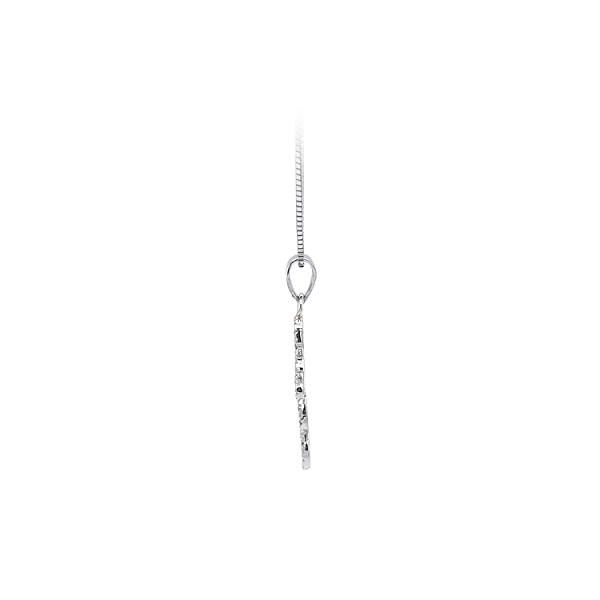 Mặt dây chuyền thánh giá với đá zircon trắng và vàng trắng