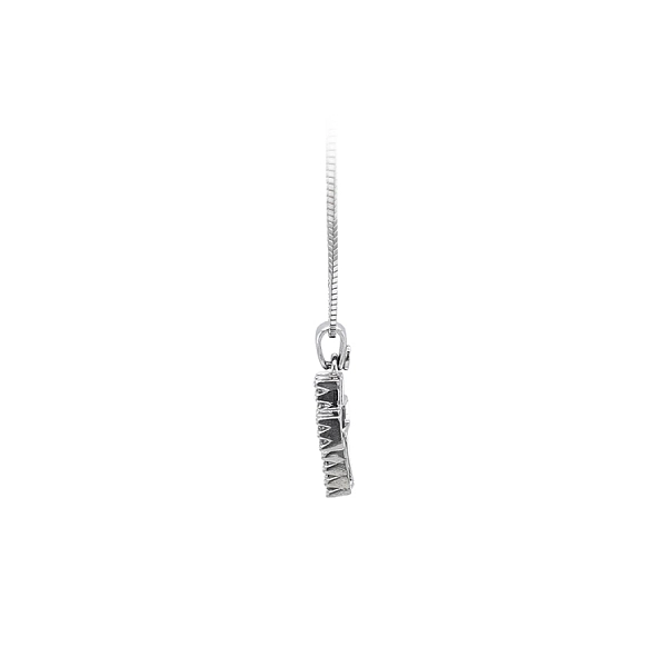 Mặt dây chuyền thánh giá với đá zircon trắng và vàng trắng