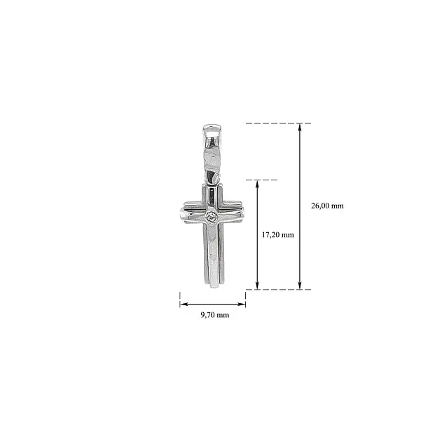 Mặt dây chuyền thánh giá đính đá zircon làm từ vàng trắng