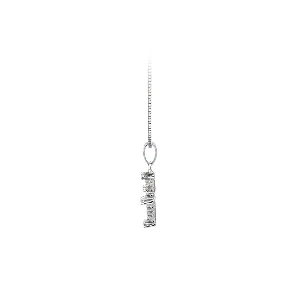 Mặt dây chuyền thánh giá với đá zircon và vàng trắng