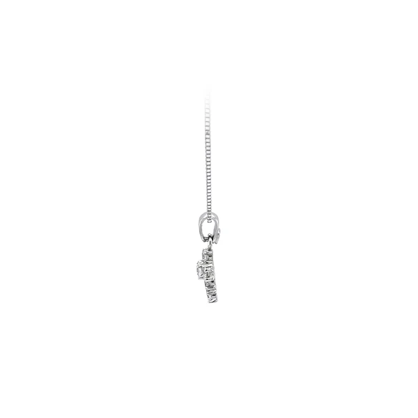 Mặt dây chuyền hình thánh giá với đá zircon trắng và vàng trắng