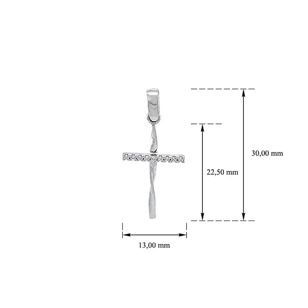 Mặt dây chuyền vàng hình thánh giá đính đá zircon