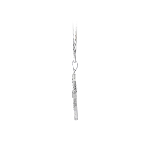 Thánh giá bằng vàng trắng đính đá zircon