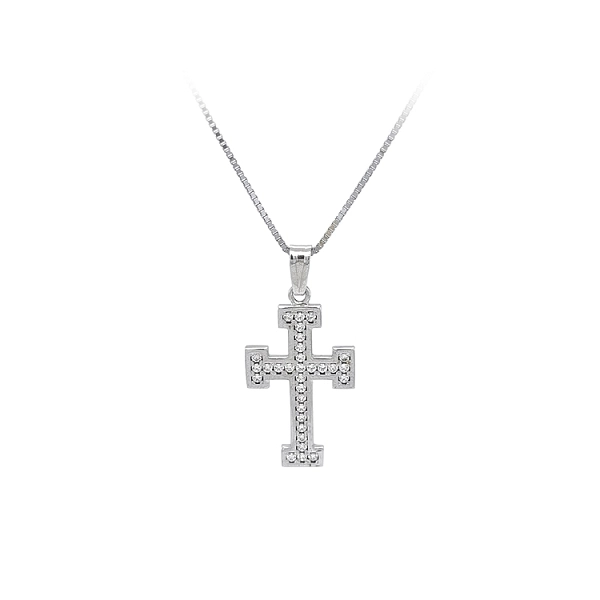 Thiết kế chéo với đá zircon trắng và vàng