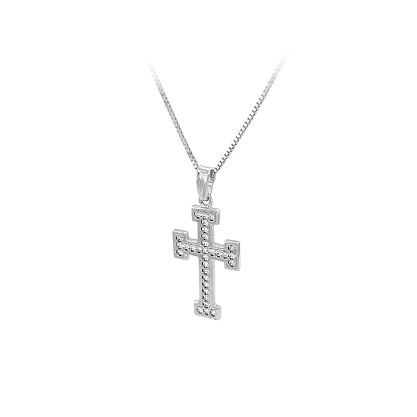 Thiết kế chéo với đá zircon trắng và vàng