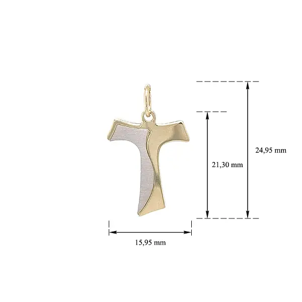 Mặt dây chuyền thánh giá bằng vàng kết hợp