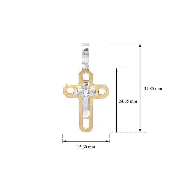 Thánh giá vàng với zircon