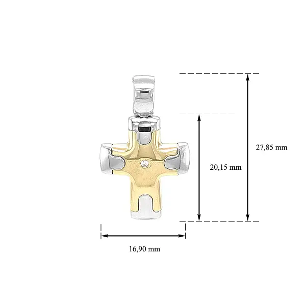 Thánh giá vàng với đá zircon làm từ vàng kết hợp