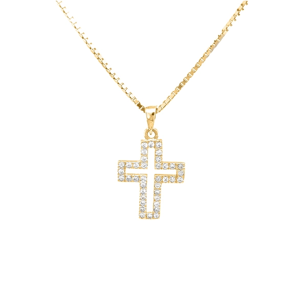 Thánh giá vàng với đá zircon