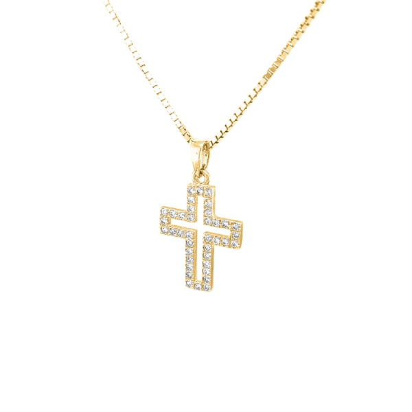 Thánh giá vàng với đá zircon