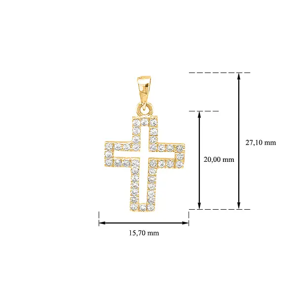 Thánh giá vàng với đá zircon