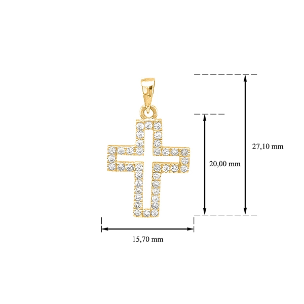 Thánh giá vàng với đá zircon