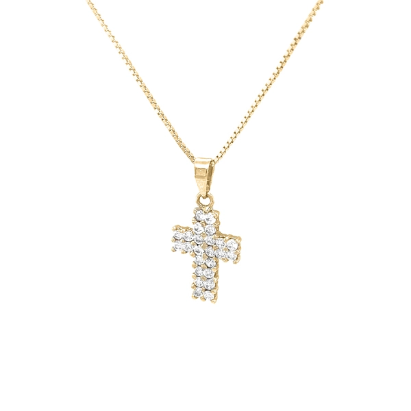 Thánh giá vàng với đá zircon