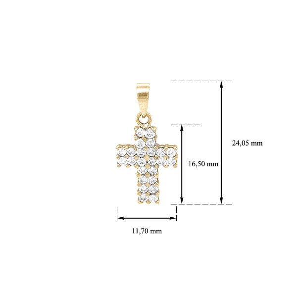 Thánh giá vàng với đá zircon