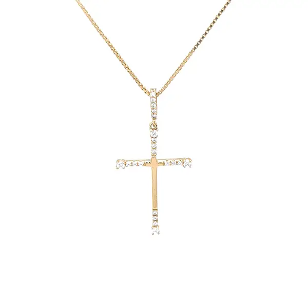 Thánh giá vàng với đá zircon