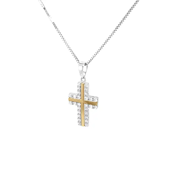 Thánh giá vàng với đá zircon