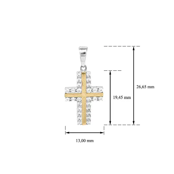 Thánh giá vàng với đá zircon