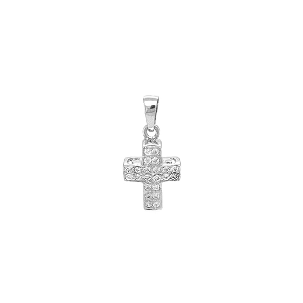 Mặt dây chuyền vàng hình thánh giá đính đá zircon