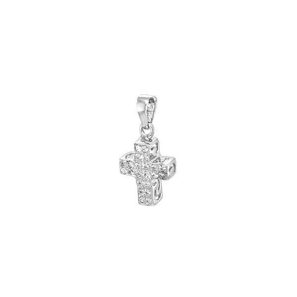 Mặt dây chuyền vàng hình thánh giá đính đá zircon