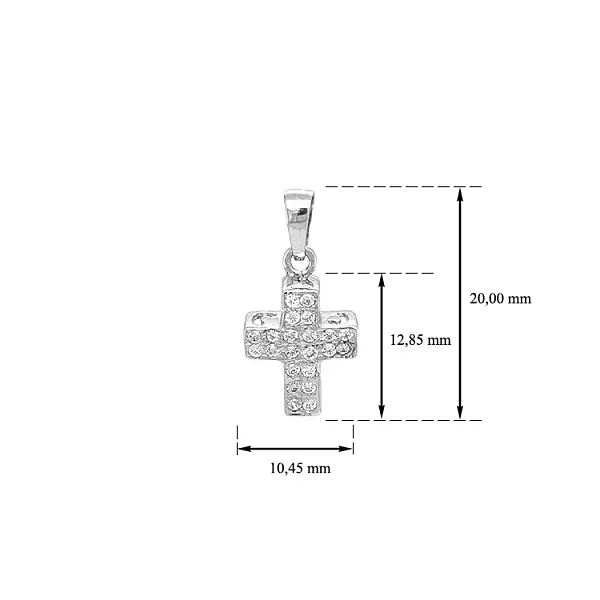 Mặt dây chuyền vàng hình thánh giá đính đá zircon