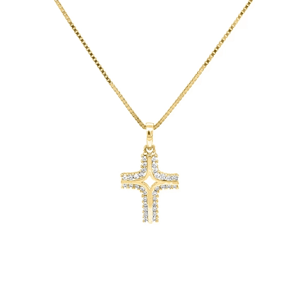 Thánh giá vàng với đá zircon