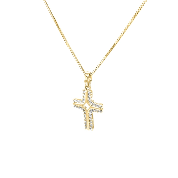 Thánh giá vàng với đá zircon