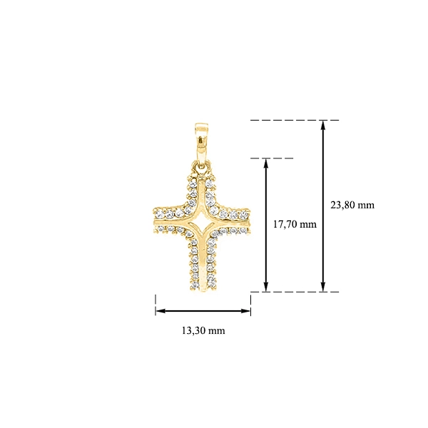 Thánh giá vàng với đá zircon
