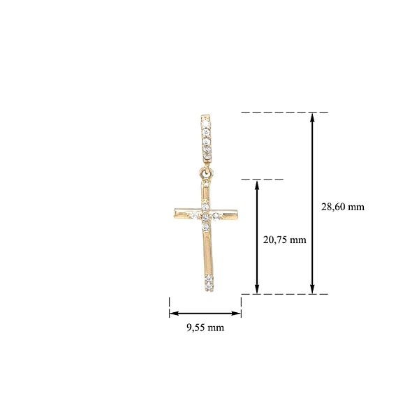Thánh giá vàng với đá zircon