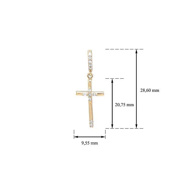 Thánh giá vàng với đá zircon