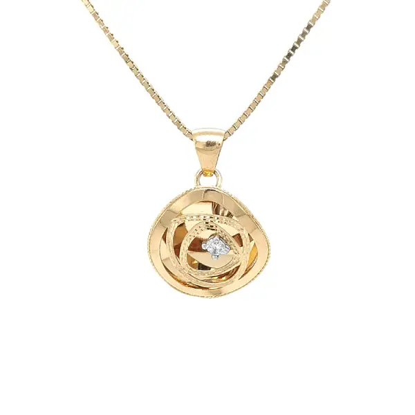 Mặt dây chuyền vàng đính đá zircon