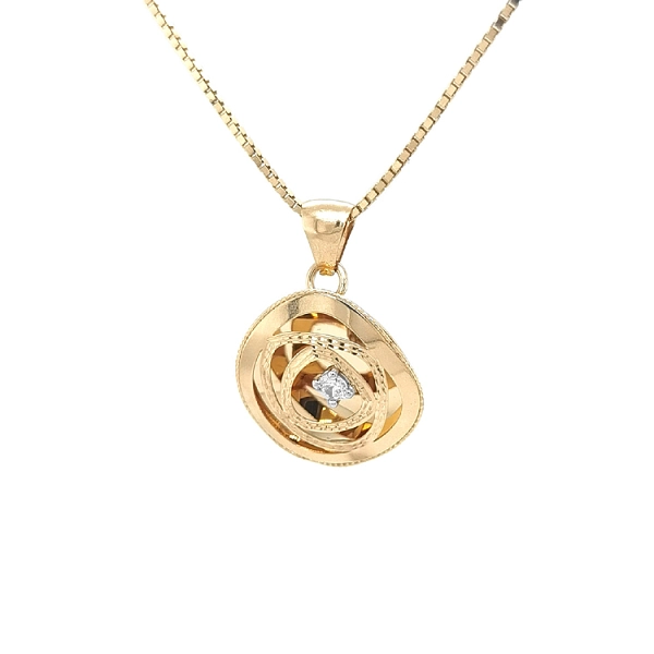 Mặt dây chuyền vàng đính đá zircon