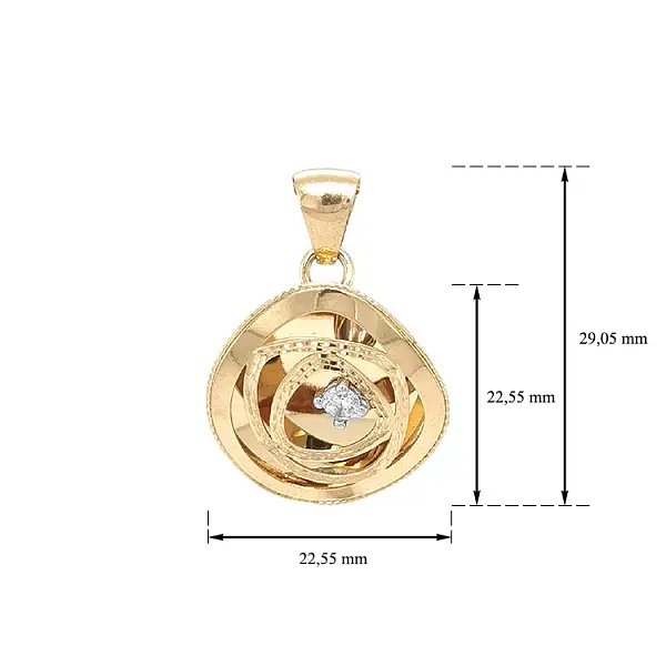 Mặt dây chuyền vàng đính đá zircon