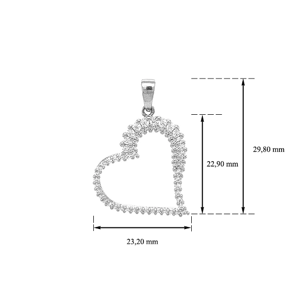 Mặt dây chuyền hình trái tim bằng vàng đính đá zircon
