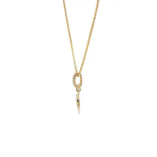 Mặt dây chuyền hình trái tim bằng vàng đính đá zircon