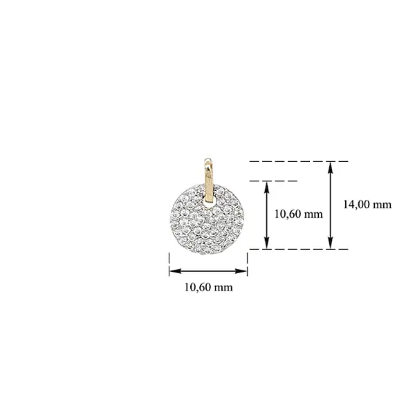 Mặt dây chuyền vàng đính đá zircon