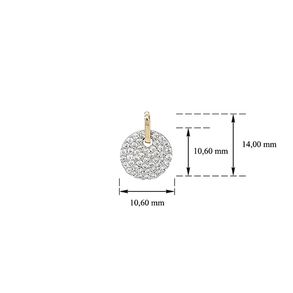Mặt dây chuyền vàng đính đá zircon
