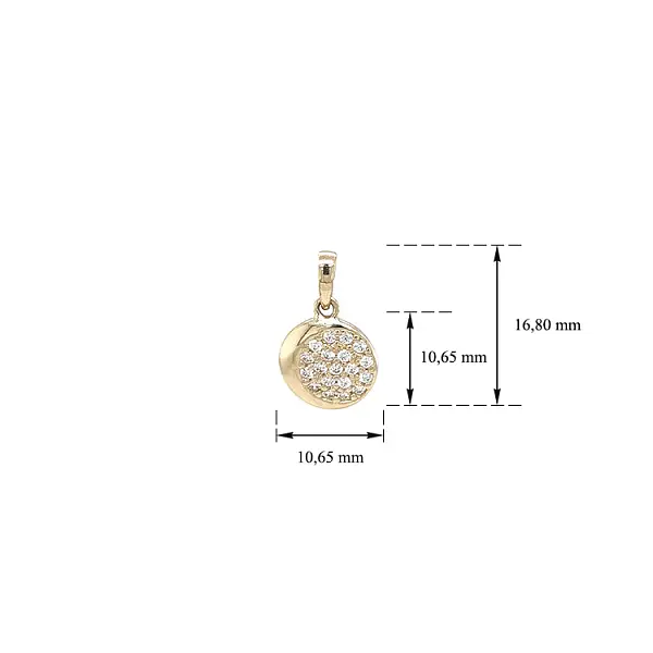 Mặt dây chuyền vàng đính đá zircon