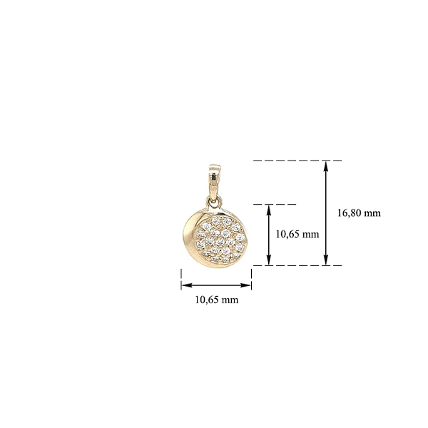 Mặt dây chuyền vàng đính đá zircon