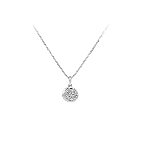 Mặt dây chuyền vàng trắng đính đá zircon