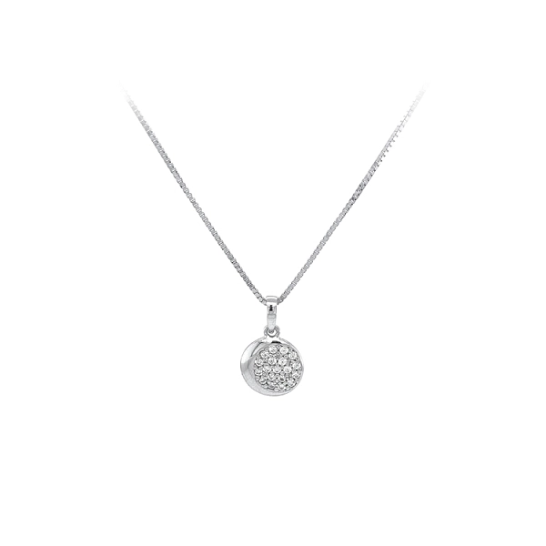 Mặt dây chuyền vàng trắng đính đá zircon