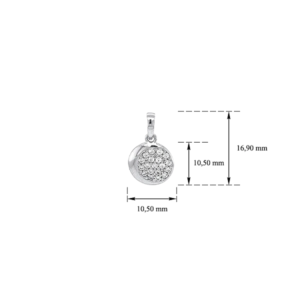 Mặt dây chuyền vàng trắng đính đá zircon