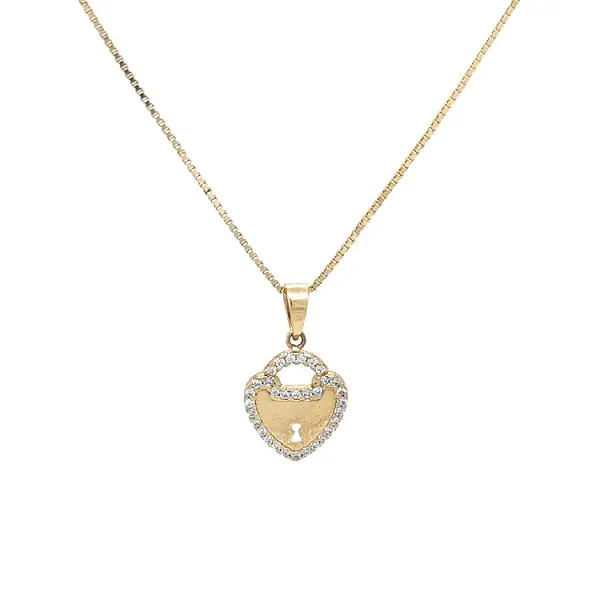 Mặt dây chuyền hình ổ khóa bằng vàng