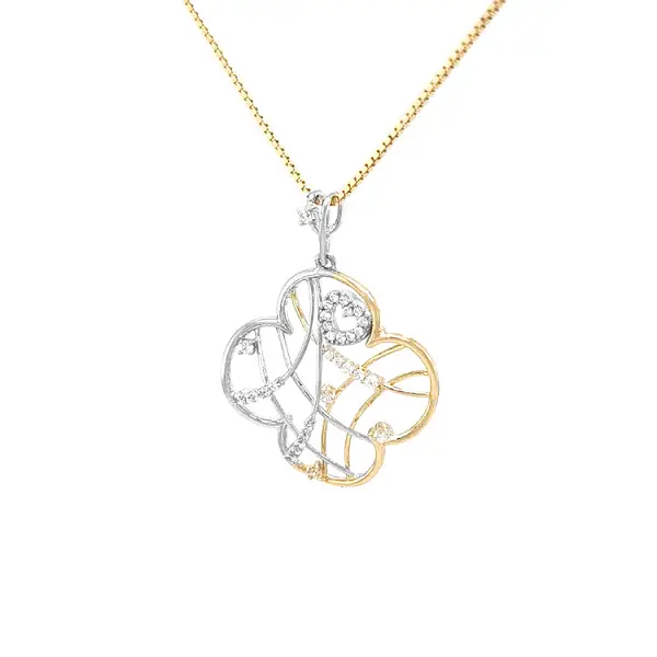 Mặt dây chuyền vàng đính đá zircon