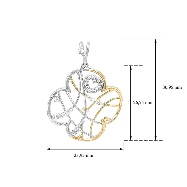 Mặt dây chuyền vàng đính đá zircon