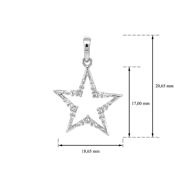 Mặt dây chuyền sao vàng đính đá zircon